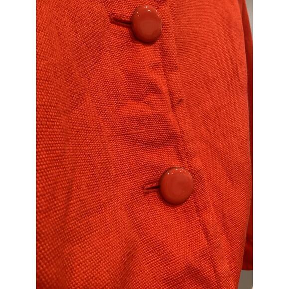 Talbots Womens Linen Blazer Size 12WP Classic Preppy Work Career Business Orange - Picture 6 of 8